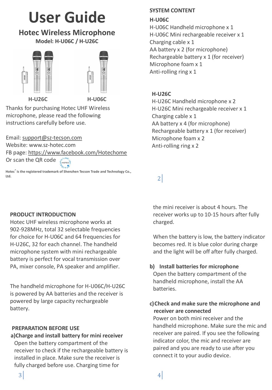 HOTEC HU06C USER MANUAL Pdf Download ManualsLib