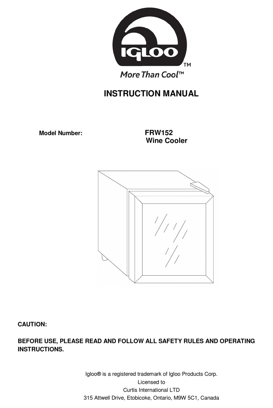 IGLOO FRW152 INSTRUCTION MANUAL Pdf Download ManualsLib
