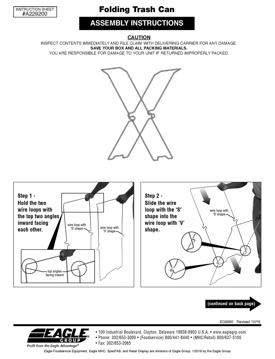 EAGLE GROUP EG9990 ASSEMBLY INSTRUCTIONS Pdf Download | ManualsLib