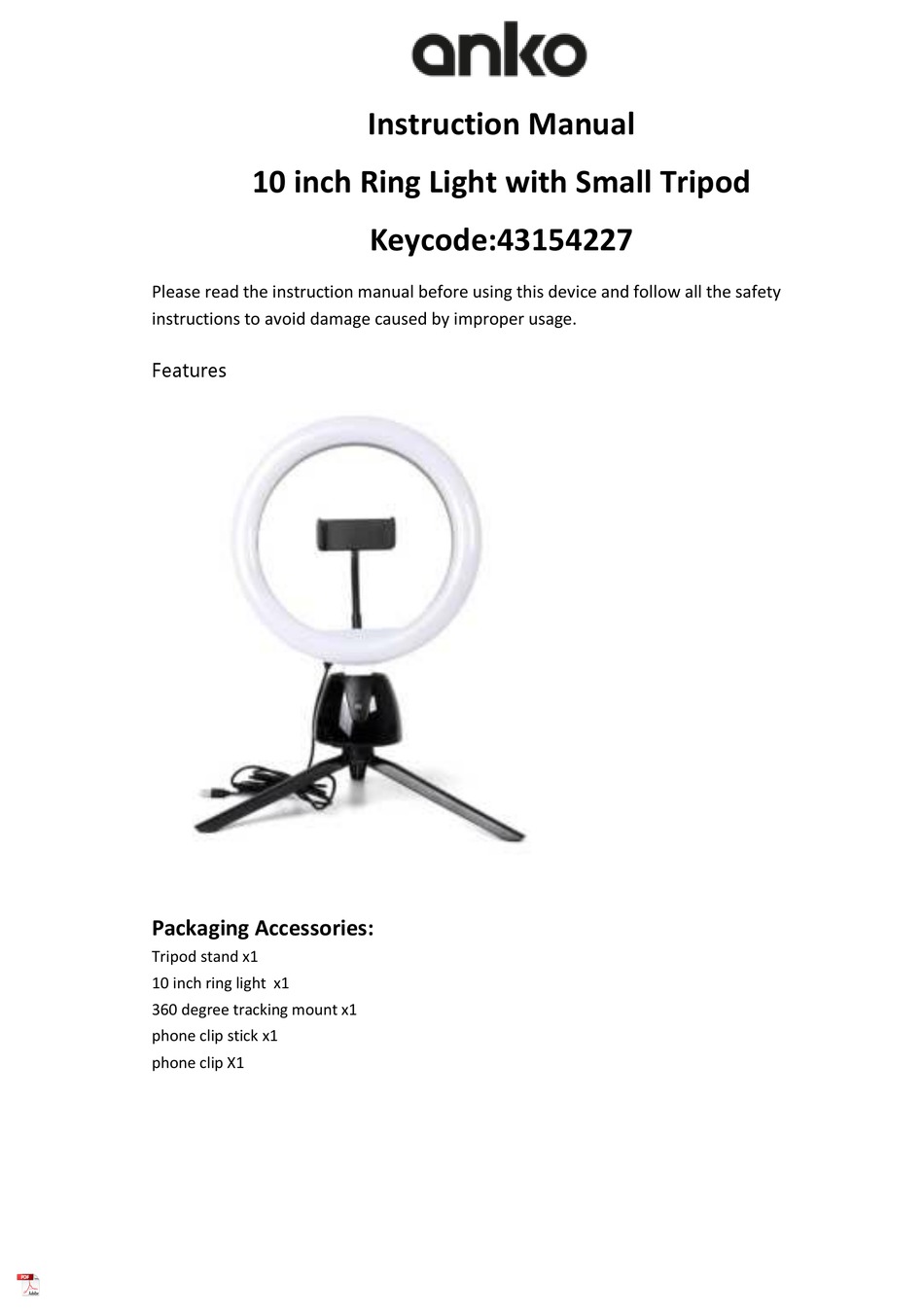 ANKO 43154227 INSTRUCTION MANUAL Pdf Download ManualsLib