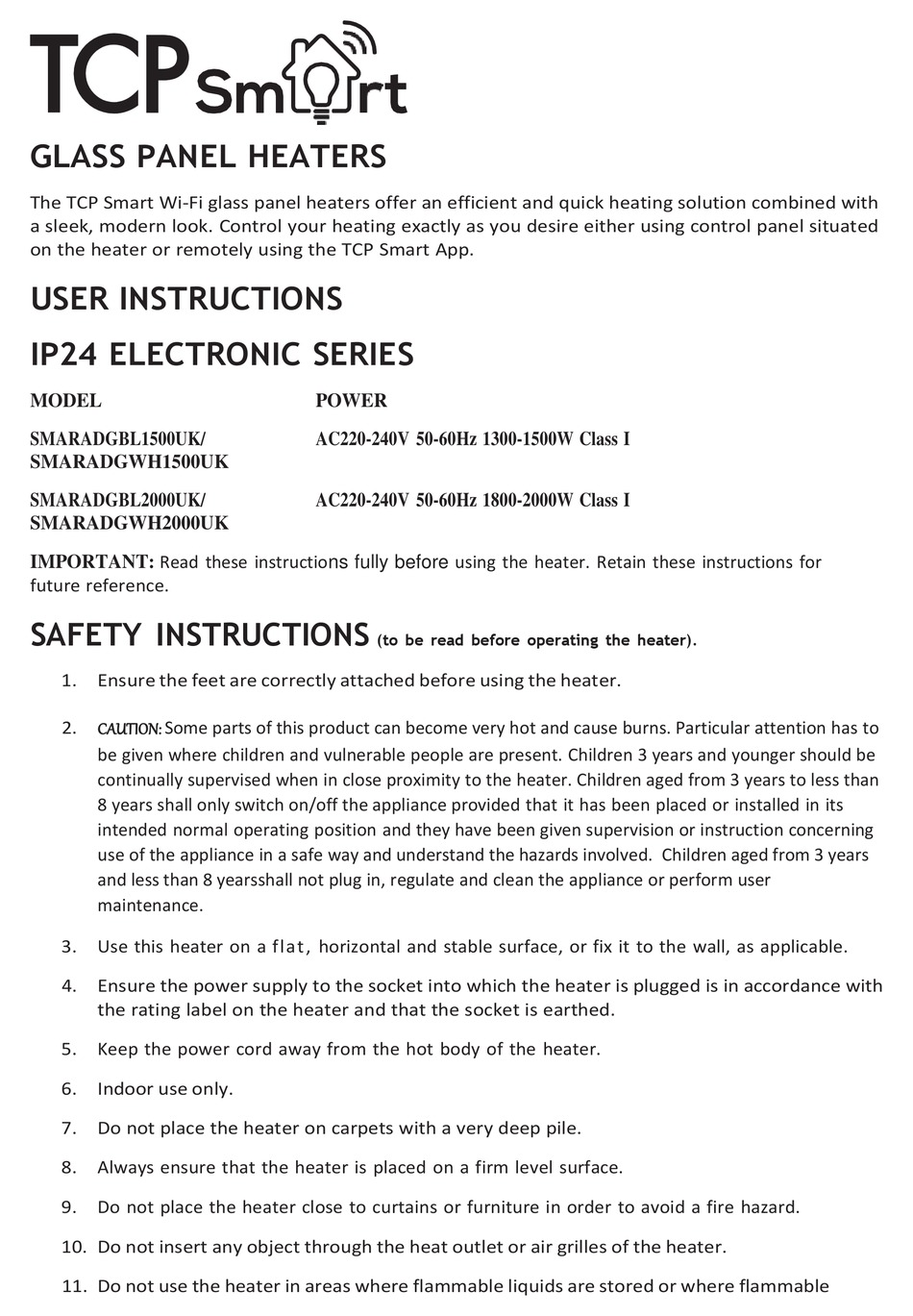 TCP SMART SMARADGBL1500UK USER INSTRUCTIONS Pdf Download ManualsLib