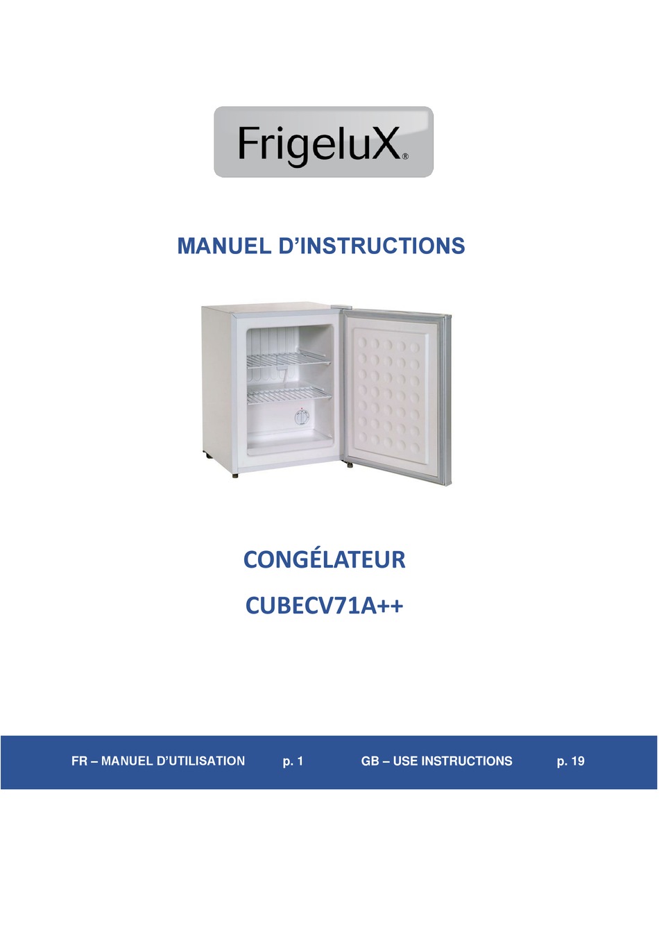 Congélateur cube Frigelux cubecv71a++