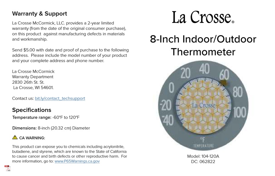 LA CROSSE 104120A MOUNTING INSTRUCTIONS Pdf Download ManualsLib