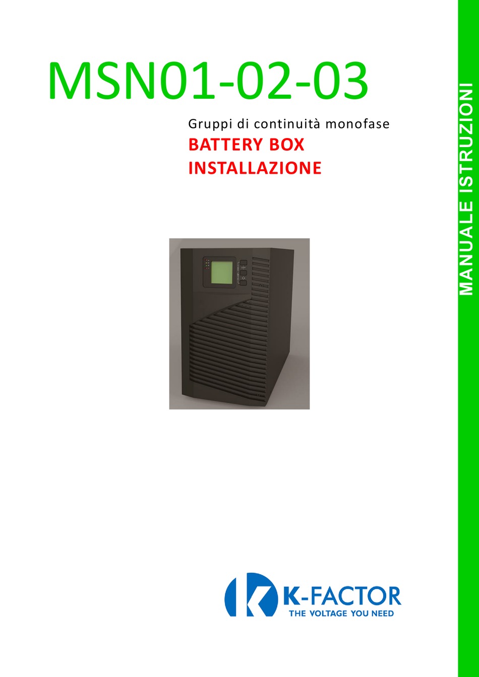 KFACTOR MSN010203 MANUAL Pdf Download ManualsLib