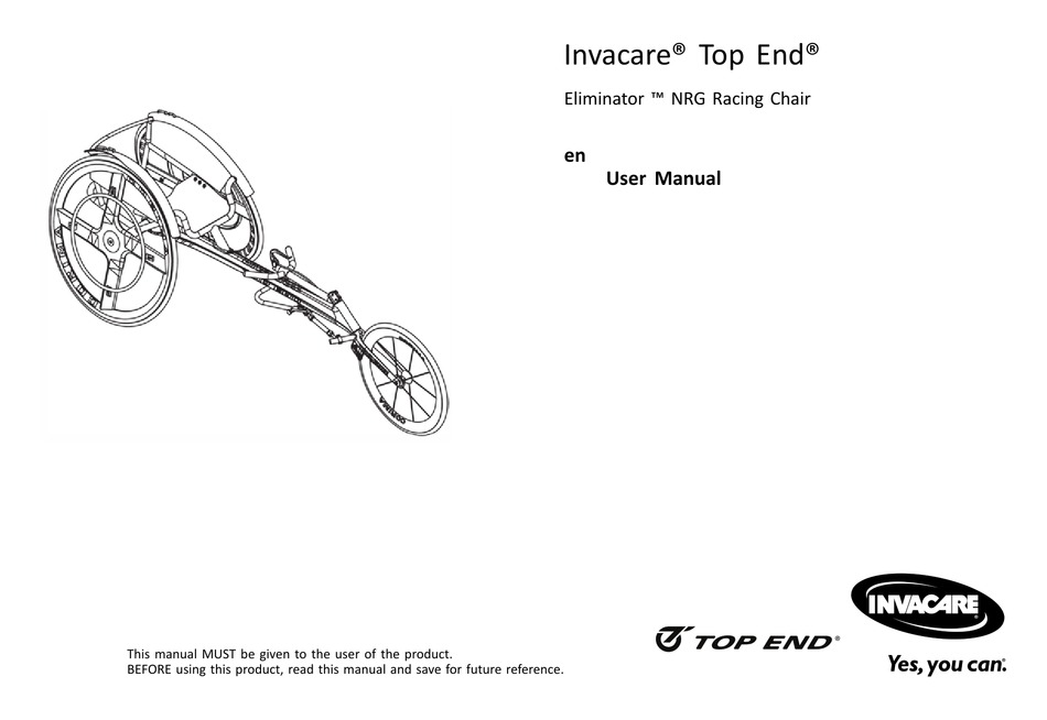 INVACARE TOP END ELIMINATOR USER MANUAL Pdf Download ManualsLib