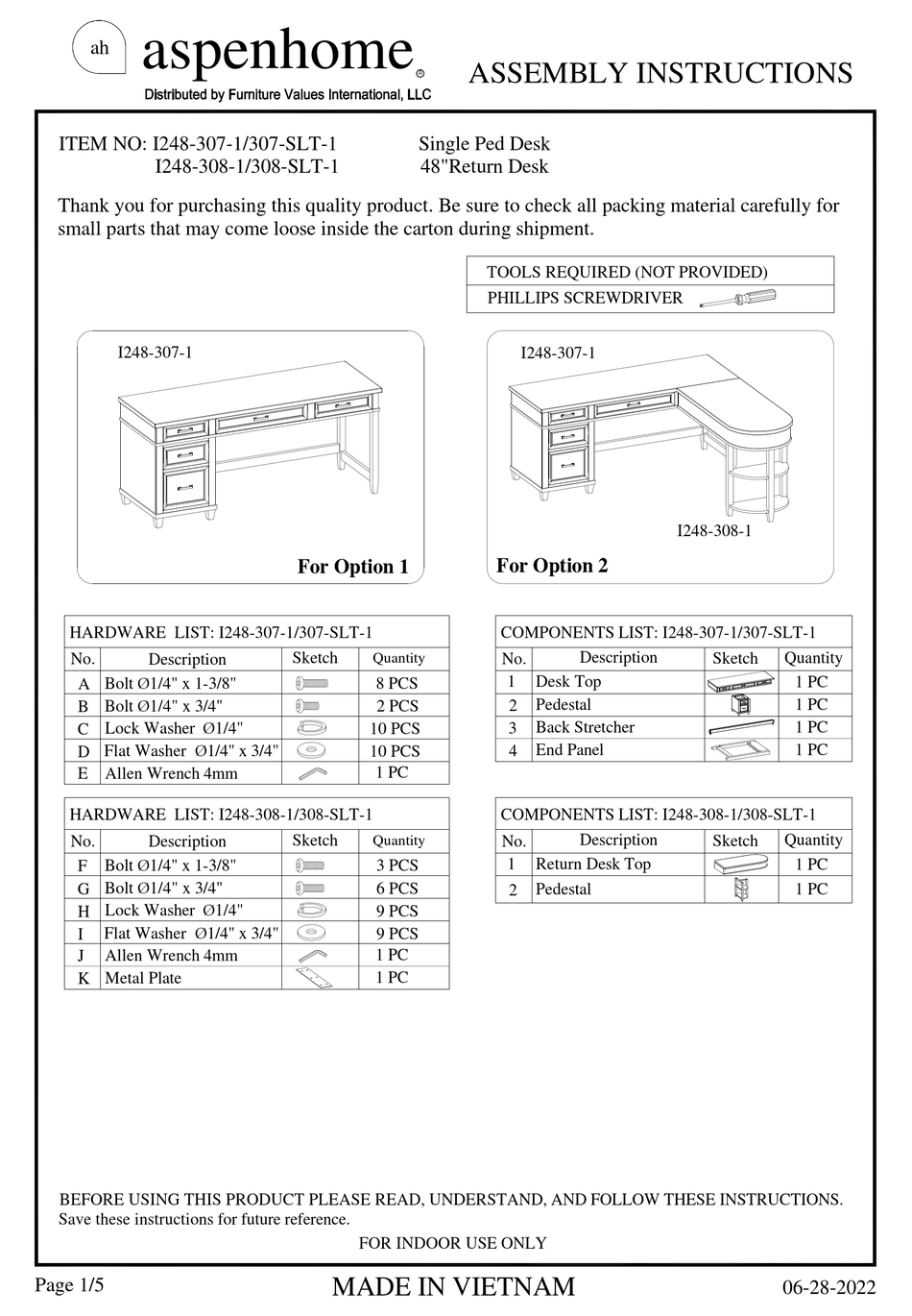 ASPENHOME I2483071 ASSEMBLY INSTRUCTIONS MANUAL Pdf Download ManualsLib