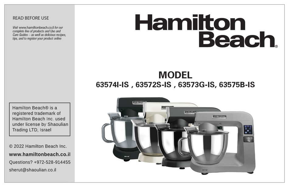 HAMILTON BEACH 63574IIS INSTRUCTIONS MANUAL Pdf Download ManualsLib