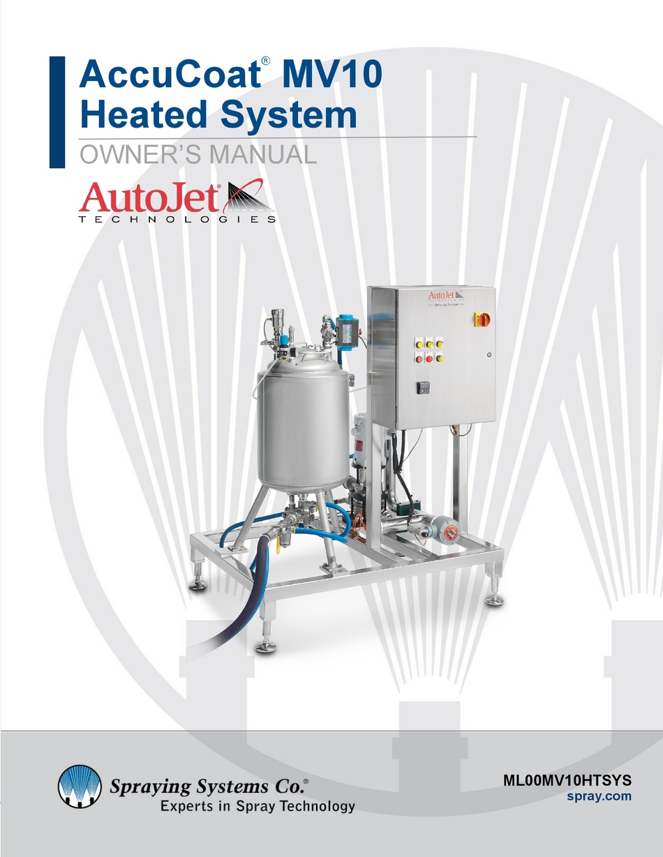 SPRAYING SYSTEMS CO AUTOJET ACCUCOAT MV10 OWNER'S MANUAL Pdf Download