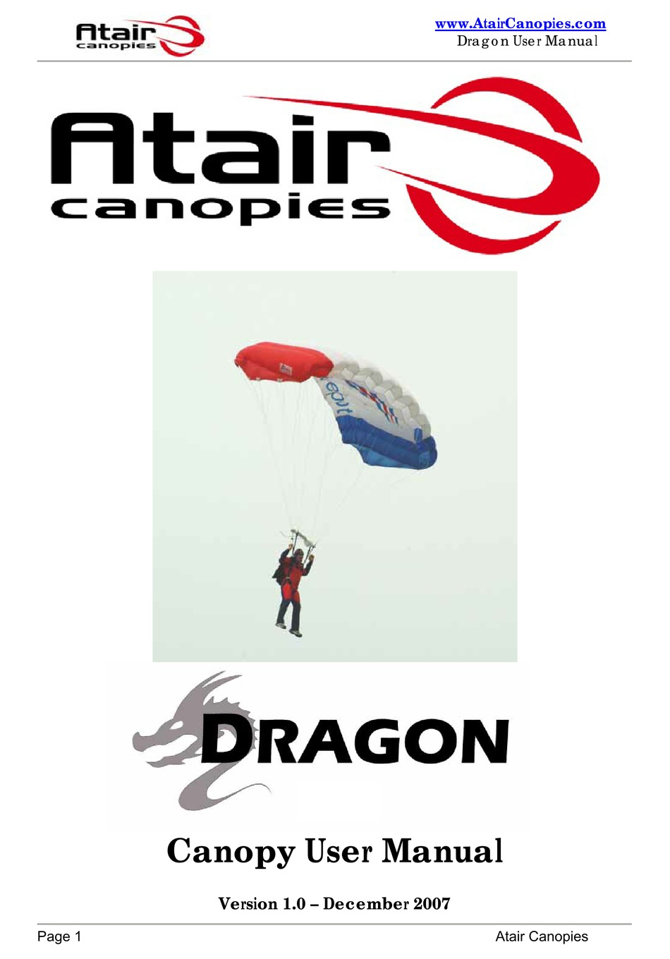 ATAIR CANOPIES DRAGON USER MANUAL Pdf Download ManualsLib