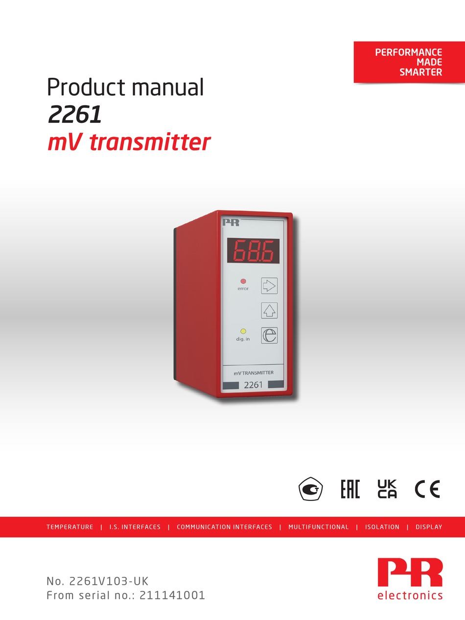 PR ELECTRONICS 2261 PRODUCT MANUAL Pdf Download ManualsLib
