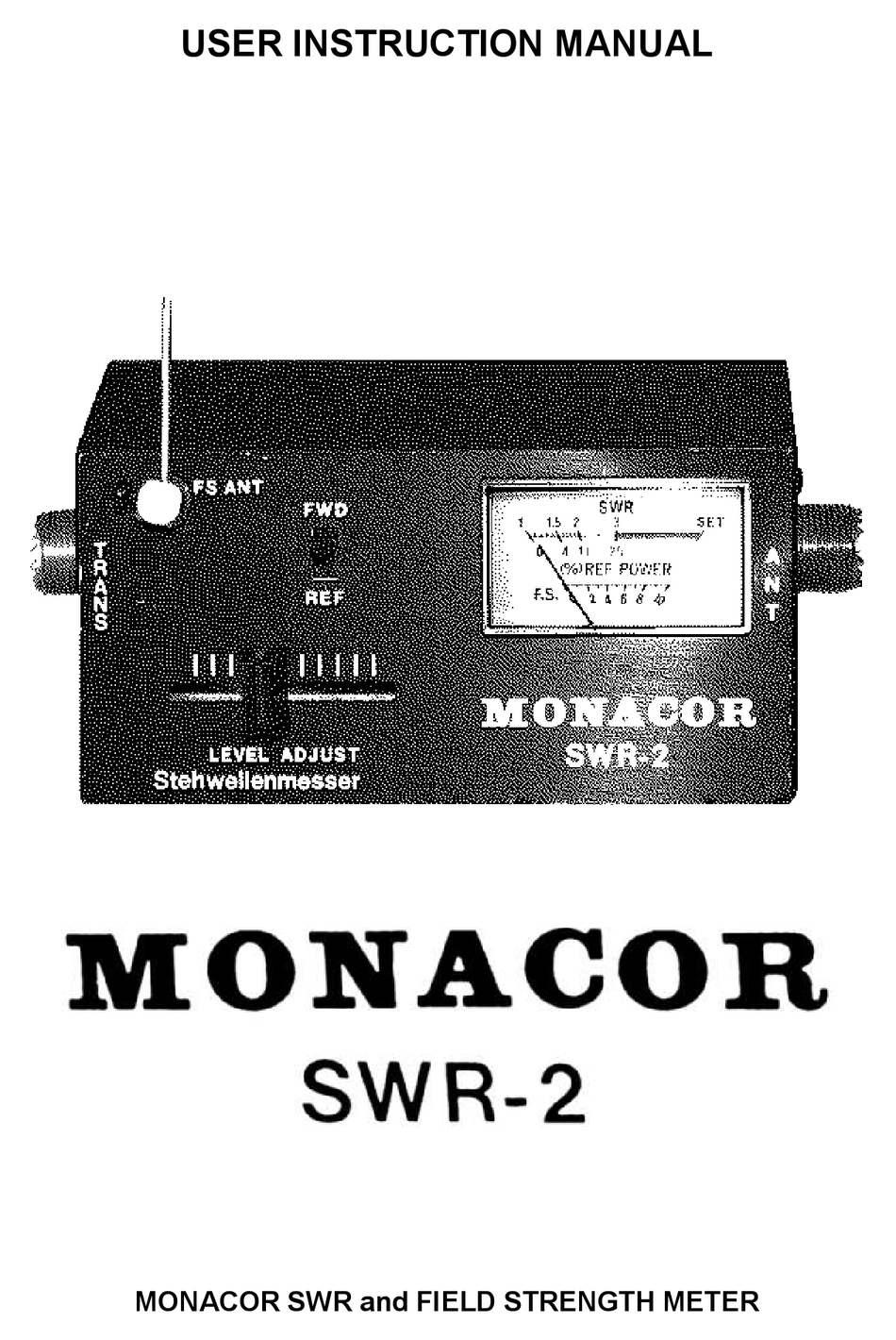MONACOR SWR2 USER INSTRUCTION MANUAL Pdf Download ManualsLib