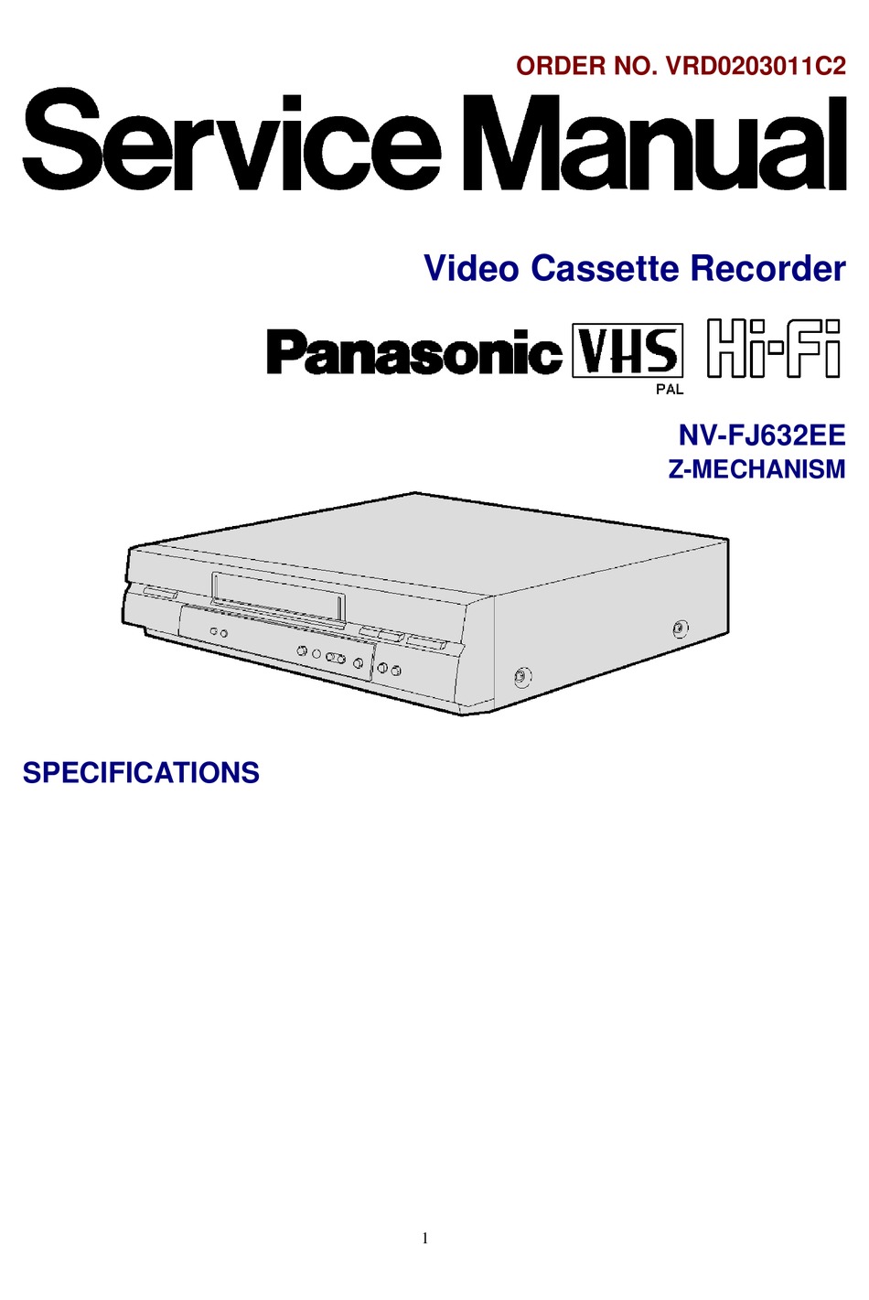 Panasonic Nv Fj Ee Service Manual Pdf Download Manualslib