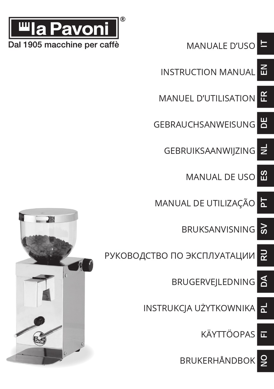 LA PAVONI KUBE MILL INSTRUCTION MANUAL Pdf Download ManualsLib