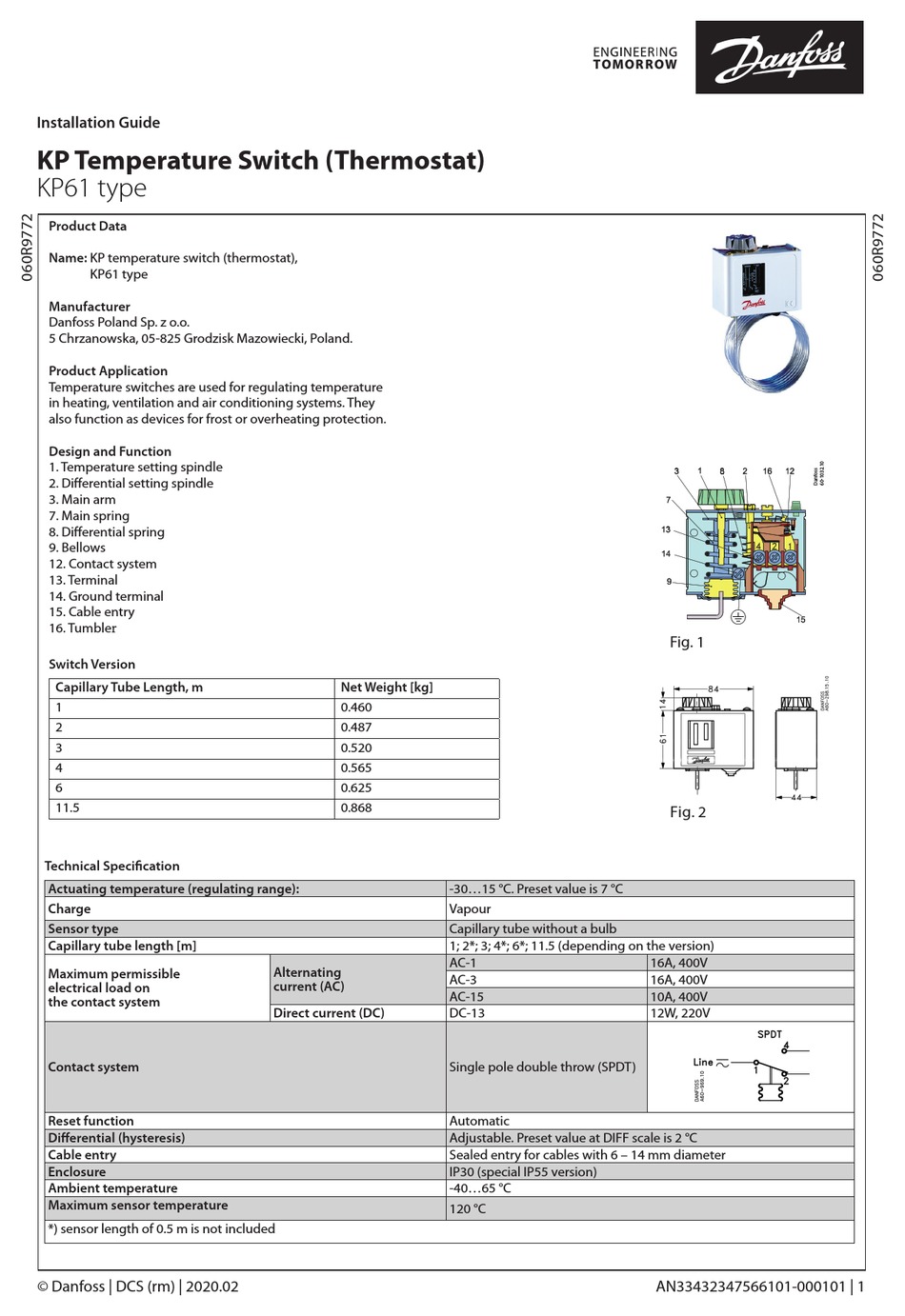 DANFOSS KP61 INSTALLATION MANUAL Pdf Download | ManualsLib