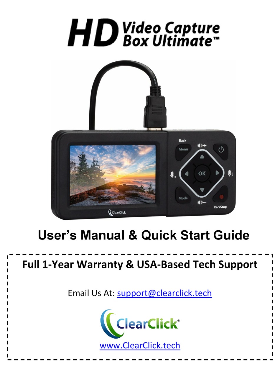 clearclick-hd-video-capture-box-ultimate-users-manual-quick-start