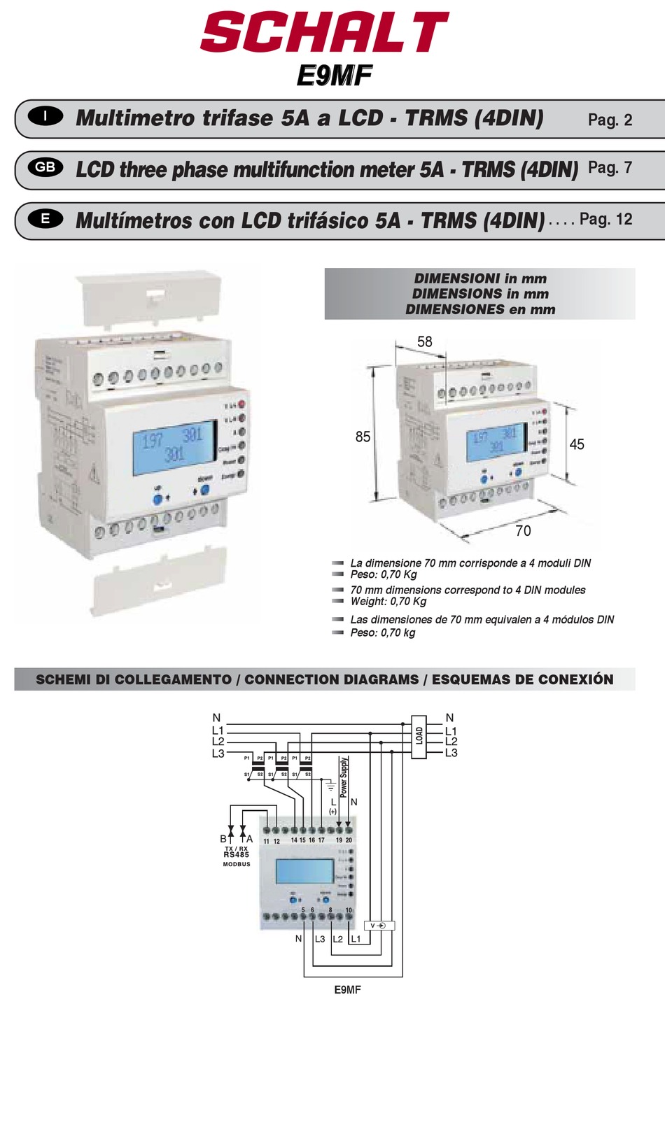 SCHALT E9MF MANUAL Pdf Download | ManualsLib