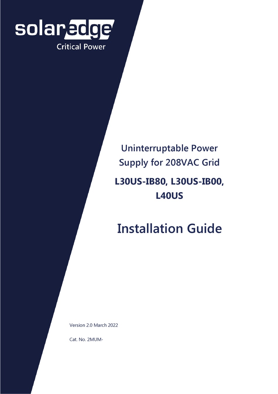 SOLAREDGE L30USIB80 INSTALLATION MANUAL Pdf Download ManualsLib
