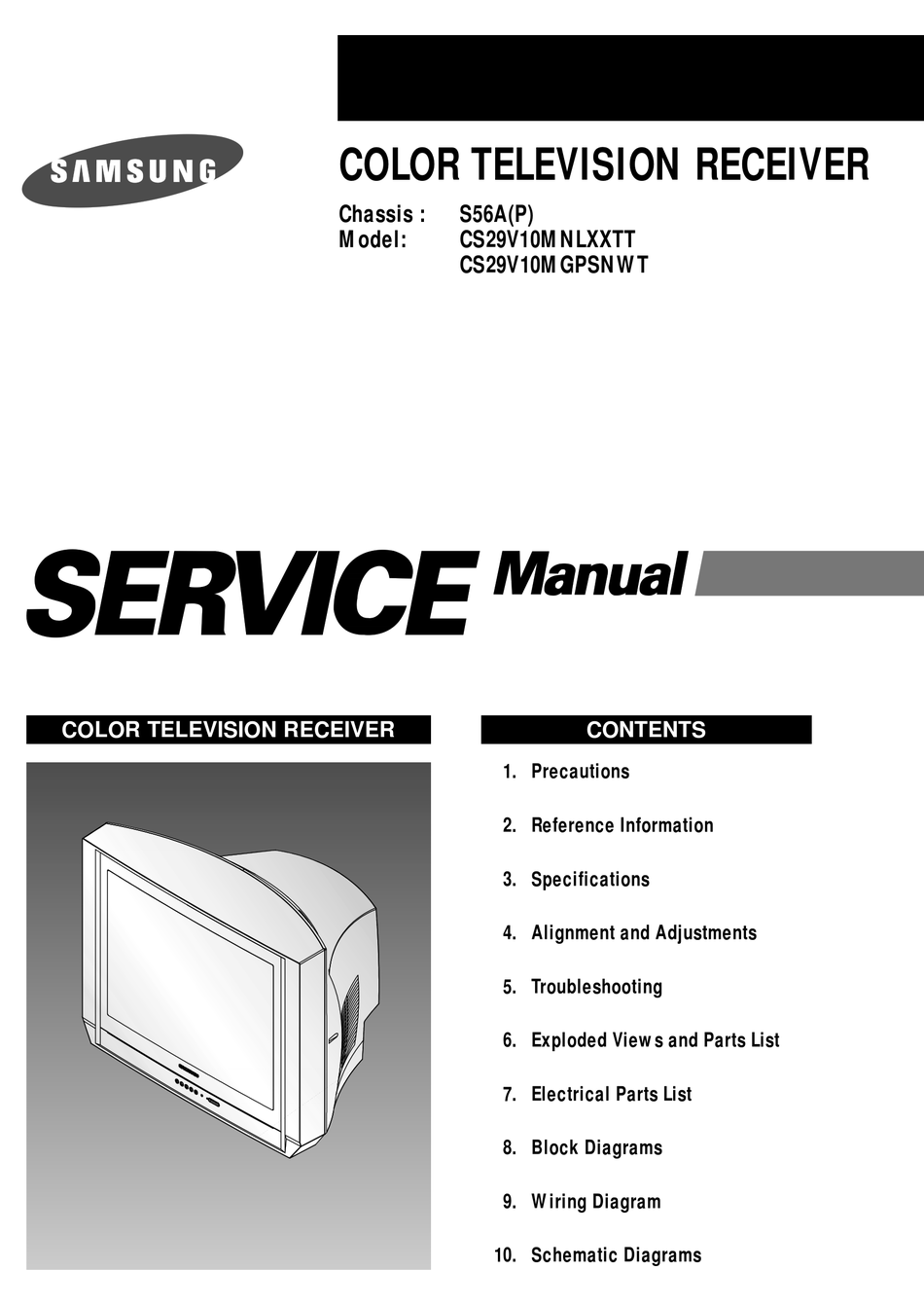 SAMSUNG CS29V10MNLXXTT SERVICE MANUAL Pdf Download | ManualsLib