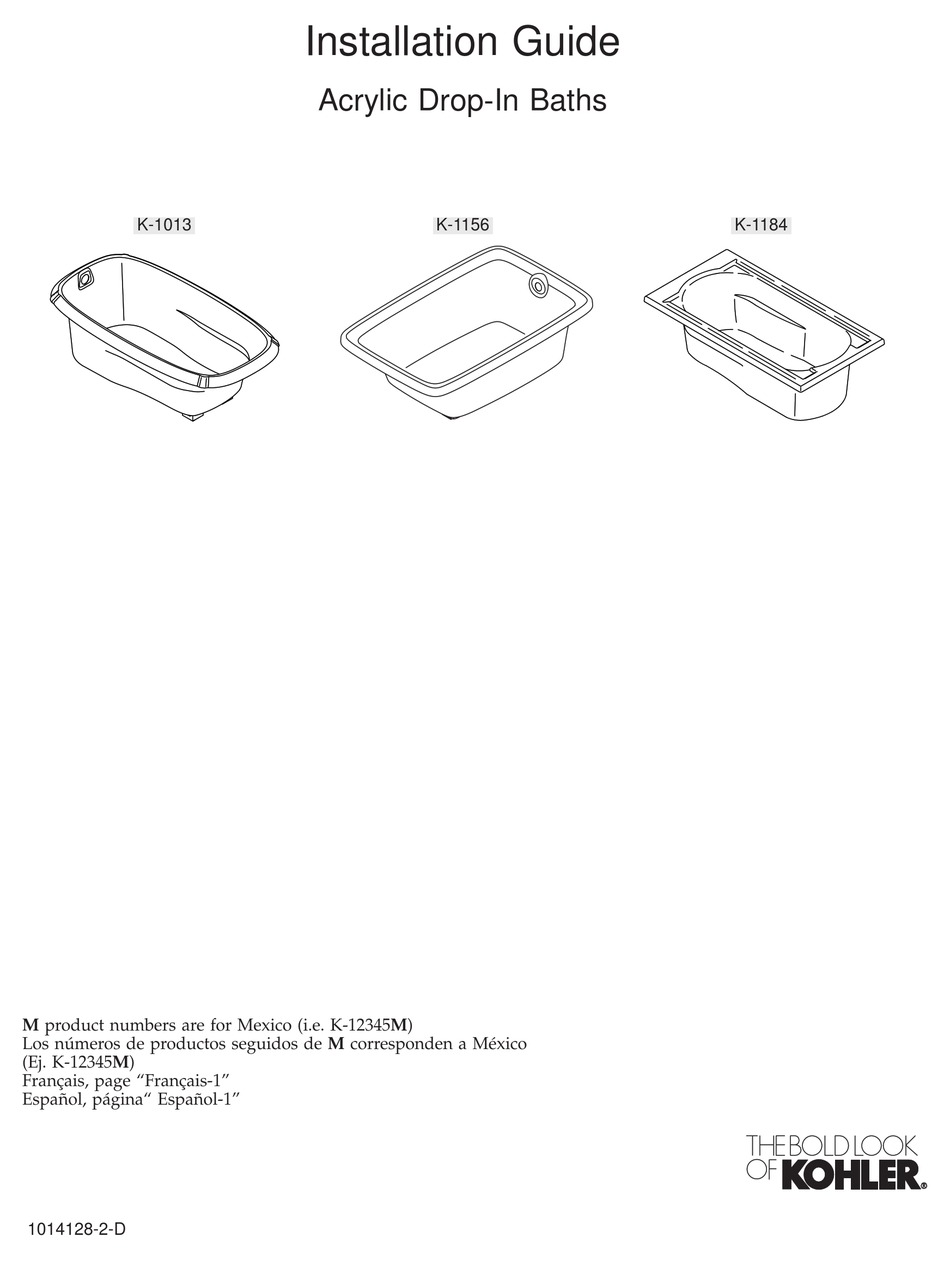 Kohler K Installation Manual Pdf Download Manualslib