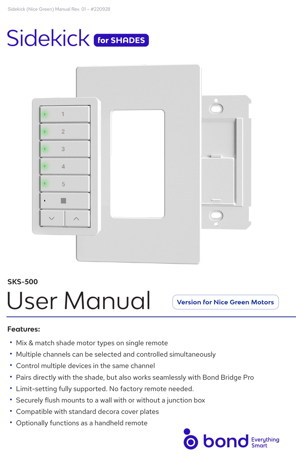 BOND SIDEKICK SKS500 USER MANUAL Pdf Download ManualsLib