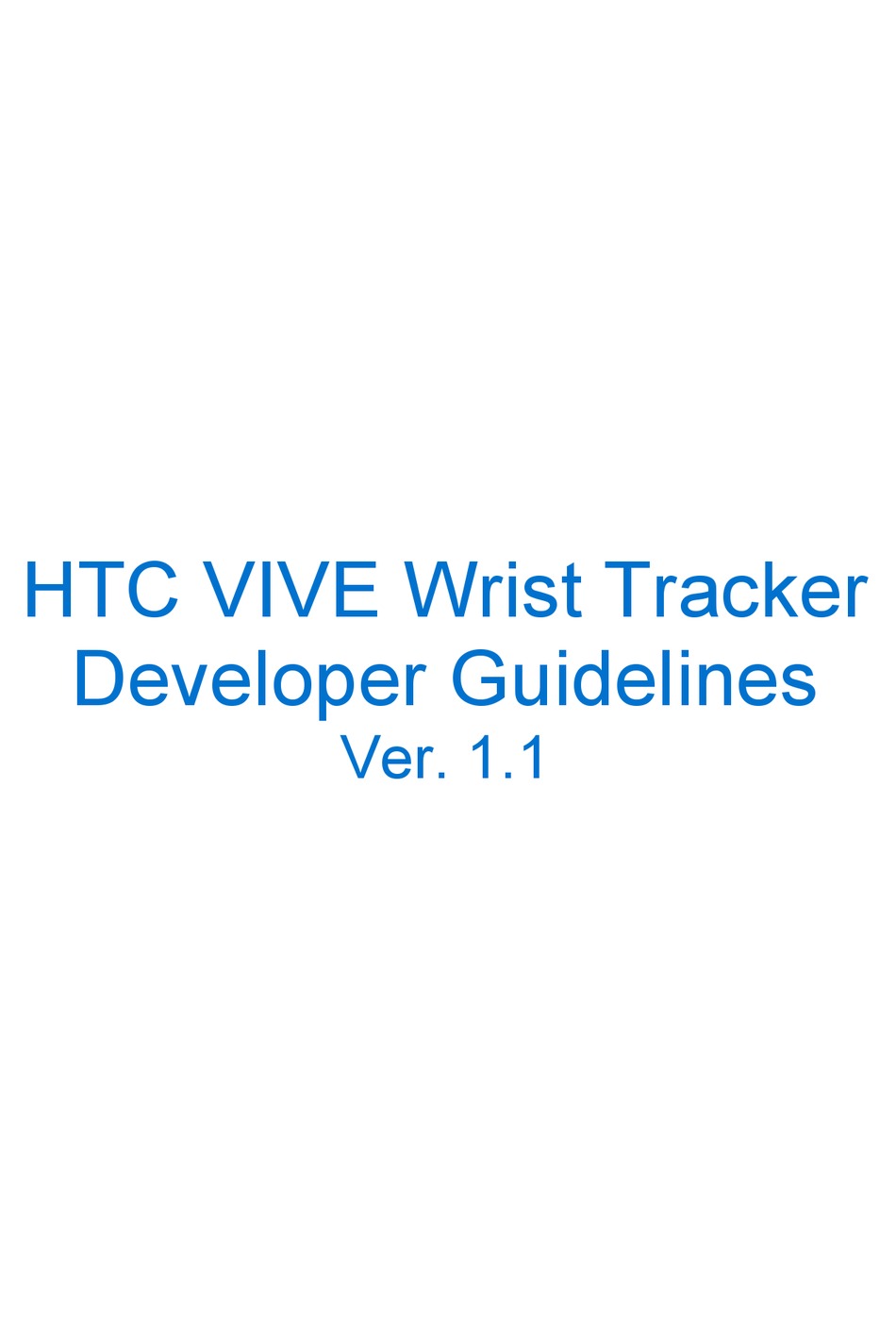 HTC VIVE WRIST TRACKER DEVELOPER MANUALLINES Pdf Download | ManualsLib