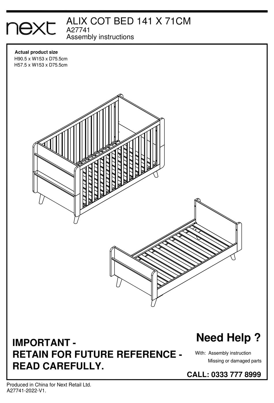 NEXT ALIX A27741 ASSEMBLY INSTRUCTIONS MANUAL Pdf Download ManualsLib