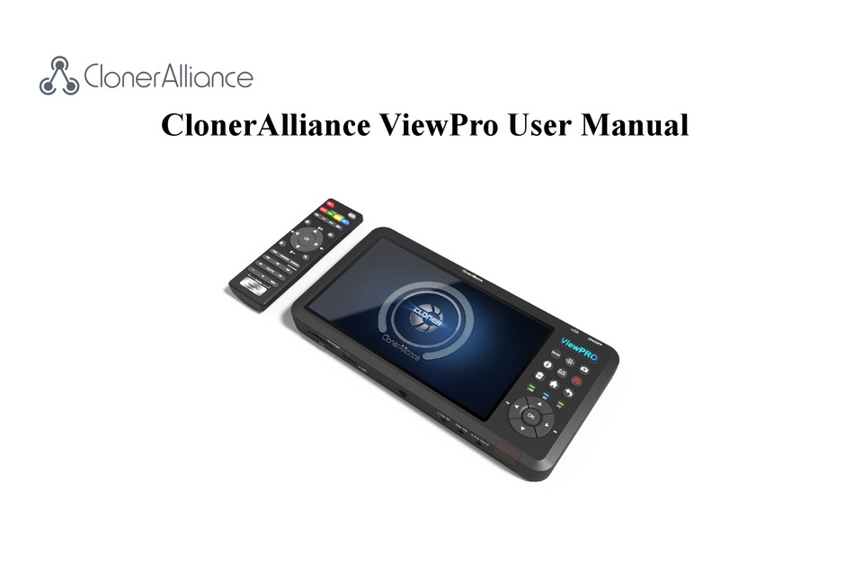 CLONERALLIANCE VIEWPRO USER MANUAL Pdf Download ManualsLib