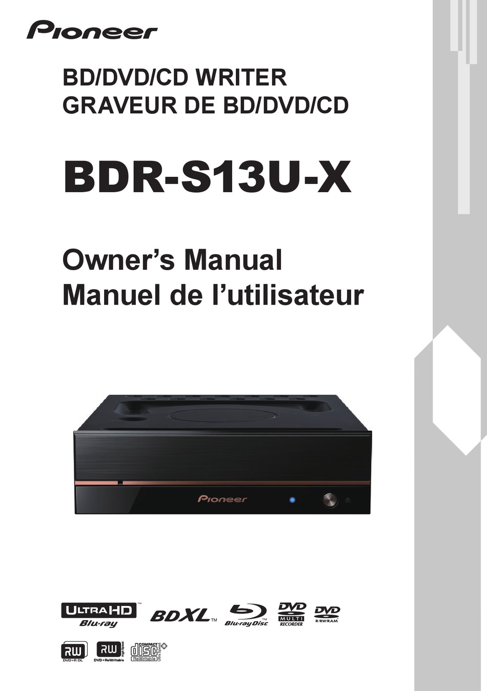 PIONEER BDRS13UX OWNER'S MANUAL Pdf Download ManualsLib