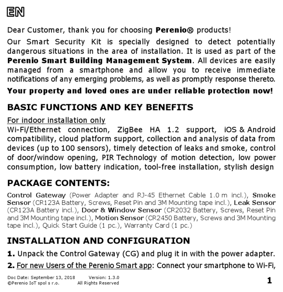 PERENIO SMART SECURITY KIT MANUAL Pdf Download ManualsLib