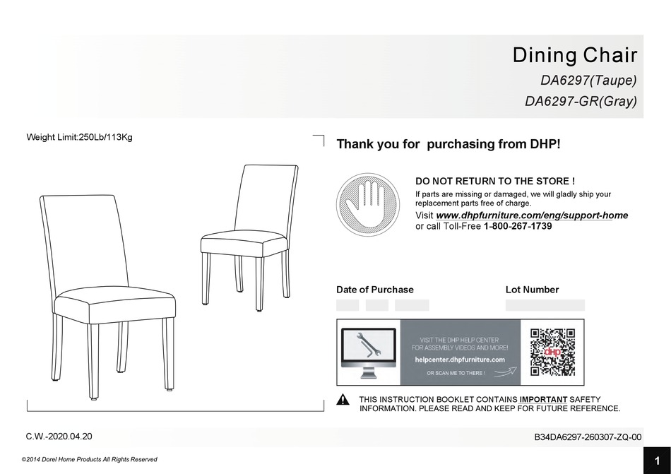 DOREL HOME PRODUCTS DA6297 INSTRUCTION BOOKLET Pdf Download ManualsLib