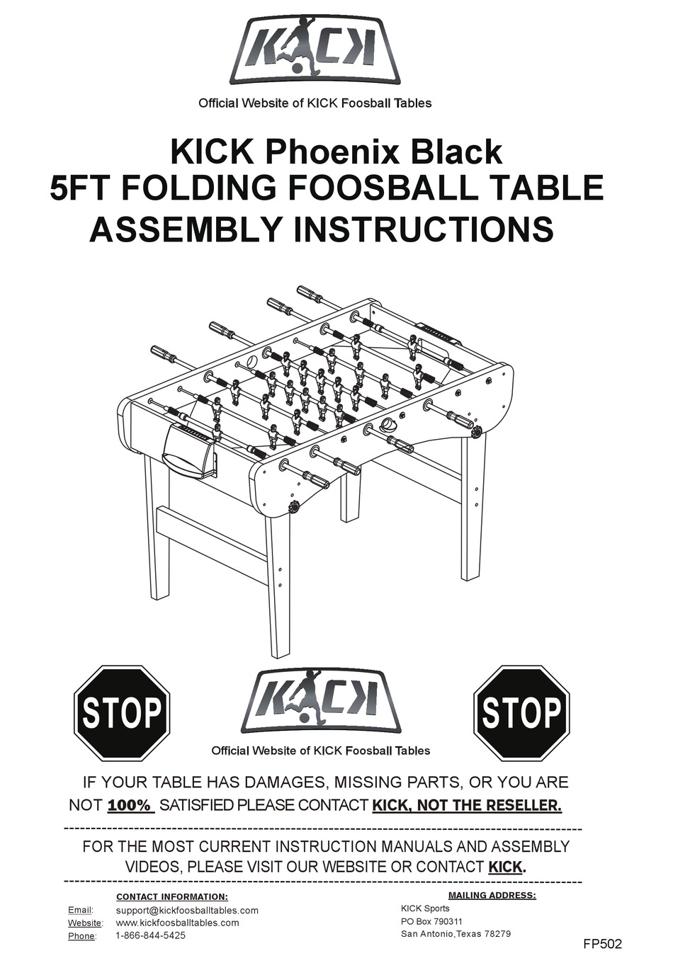 KICK PHOENIX BLACK ASSEMBLY INSTRUCTIONS MANUAL Pdf Download ManualsLib