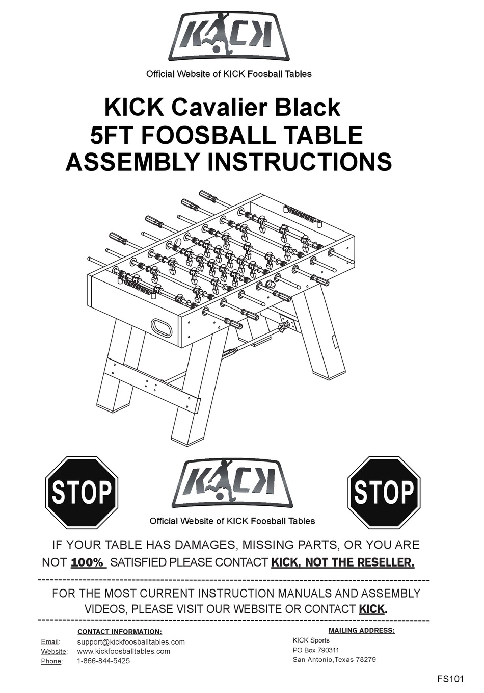 KICK CAVALIER BLACK ASSEMBLY INSTRUCTIONS MANUAL Pdf Download ManualsLib