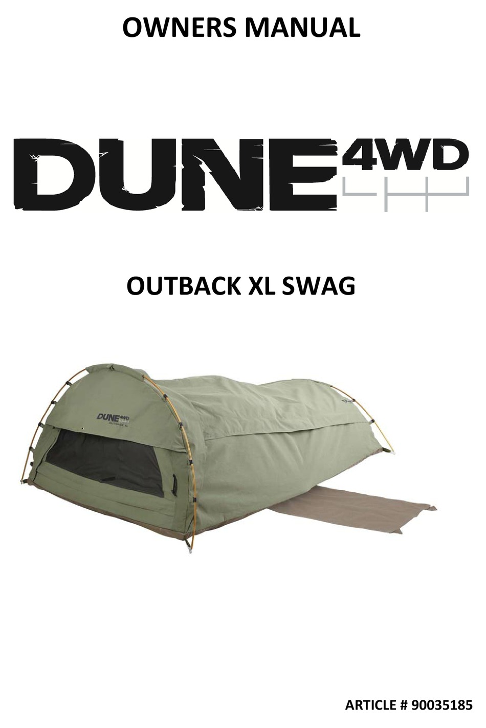 DUNE 4WD OUTBACK XL SWAG OWNER'S MANUAL Pdf Download ManualsLib