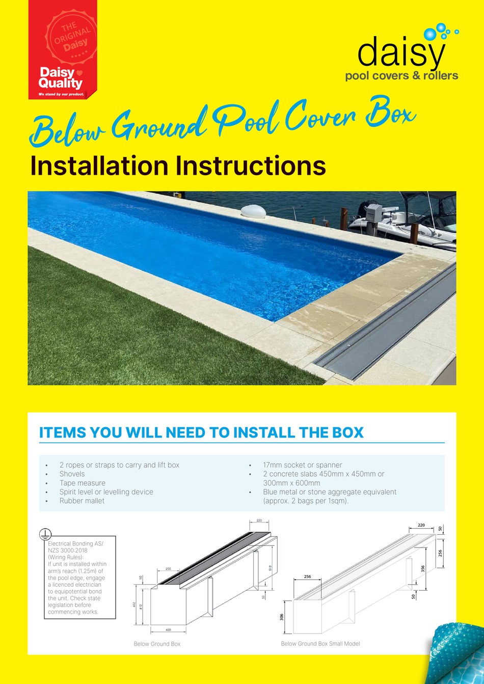 below ground pool cover box