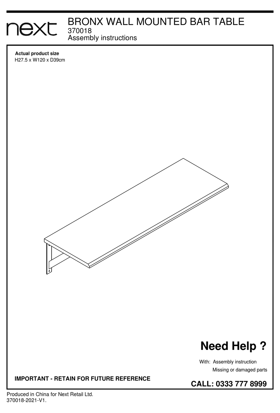 NEXT BRONX 370018 ASSEMBLY INSTRUCTIONS MANUAL Pdf Download ManualsLib