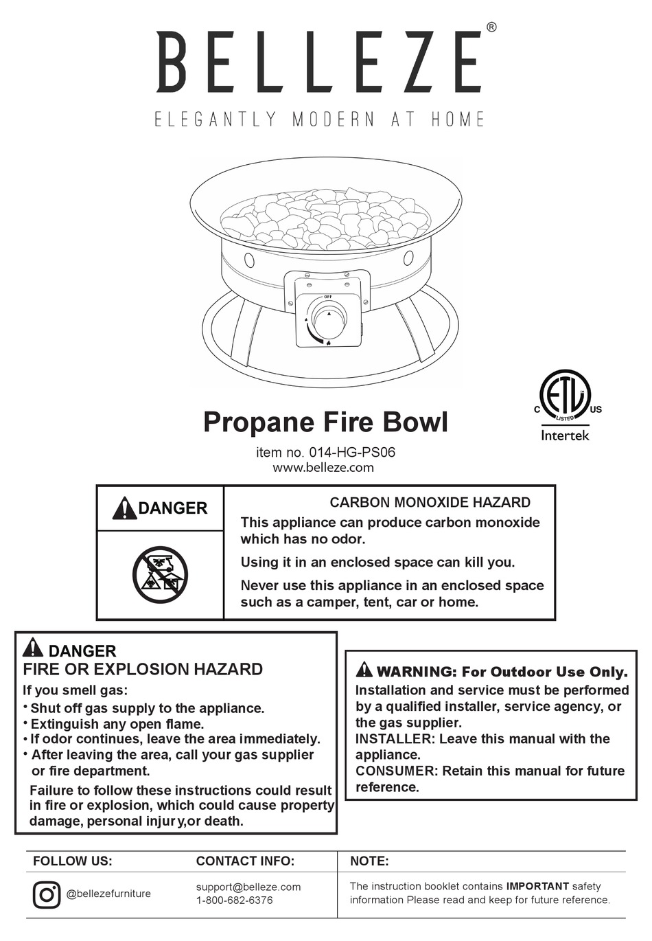 BELLEZE 014HGPS06 INSTRUCTION BOOKLET Pdf Download ManualsLib