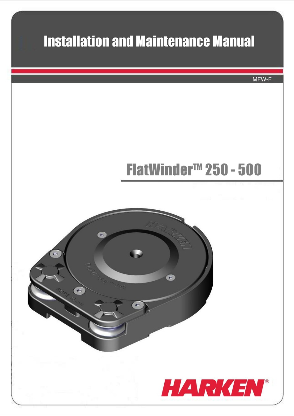HARKEN FLATWINDER 250 INSTALLATION AND MAINTENANCE MANUAL Pdf Download