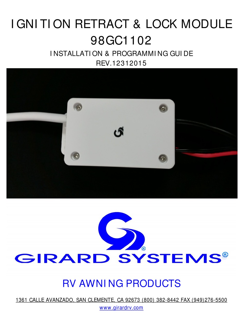 GIRARD SYSTEMS 98GC1102 INSTALLATION & PROGRAMMING MANUAL Pdf Download