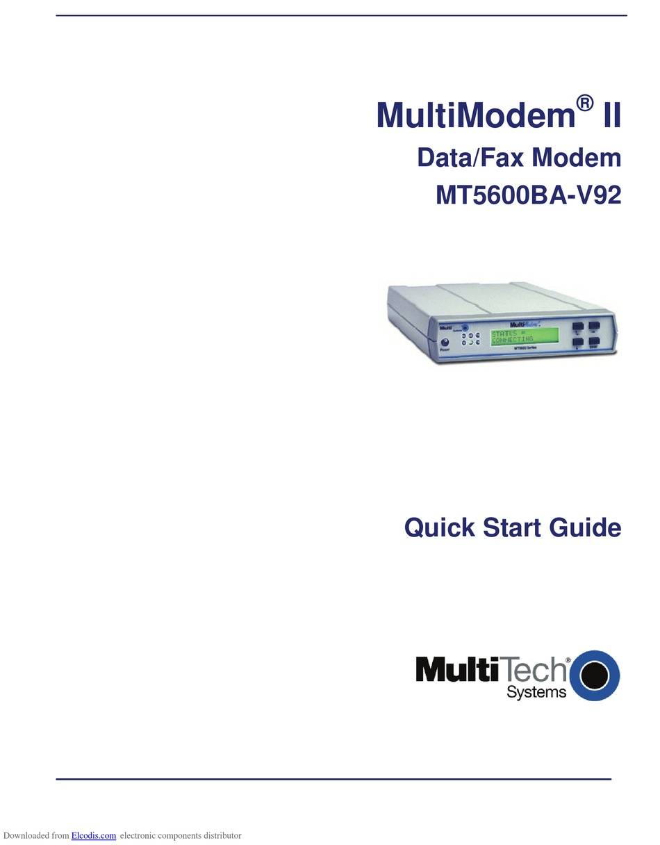 MULTITECH MULTIMODEM II QUICK START MANUAL Pdf Download ManualsLib