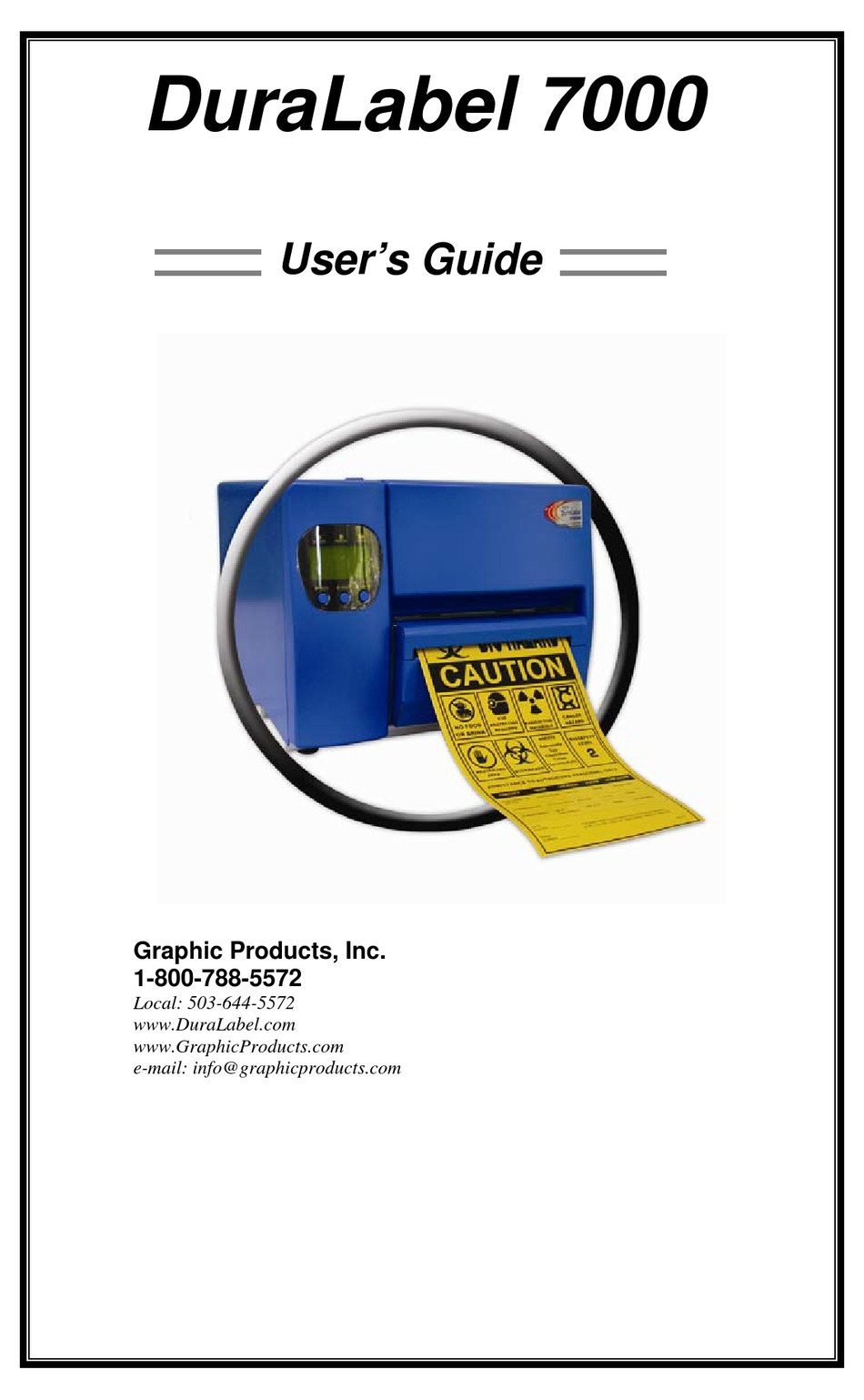 GRAPHIC PRODUCTS DURALABEL 7000 USER MANUAL Pdf Download ManualsLib