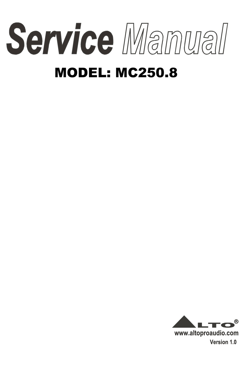 LTO MC250.8 SERVICE MANUAL Pdf Download | ManualsLib