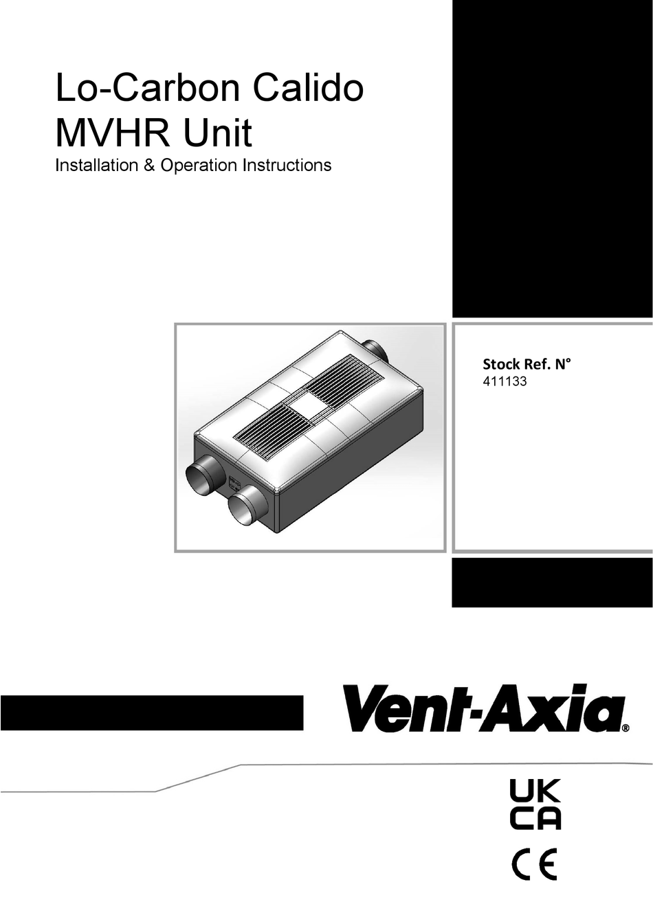 VENTAXIA LOCARBON CALIDO INSTALLATION & OPERATION INSTRUCTIONS Pdf