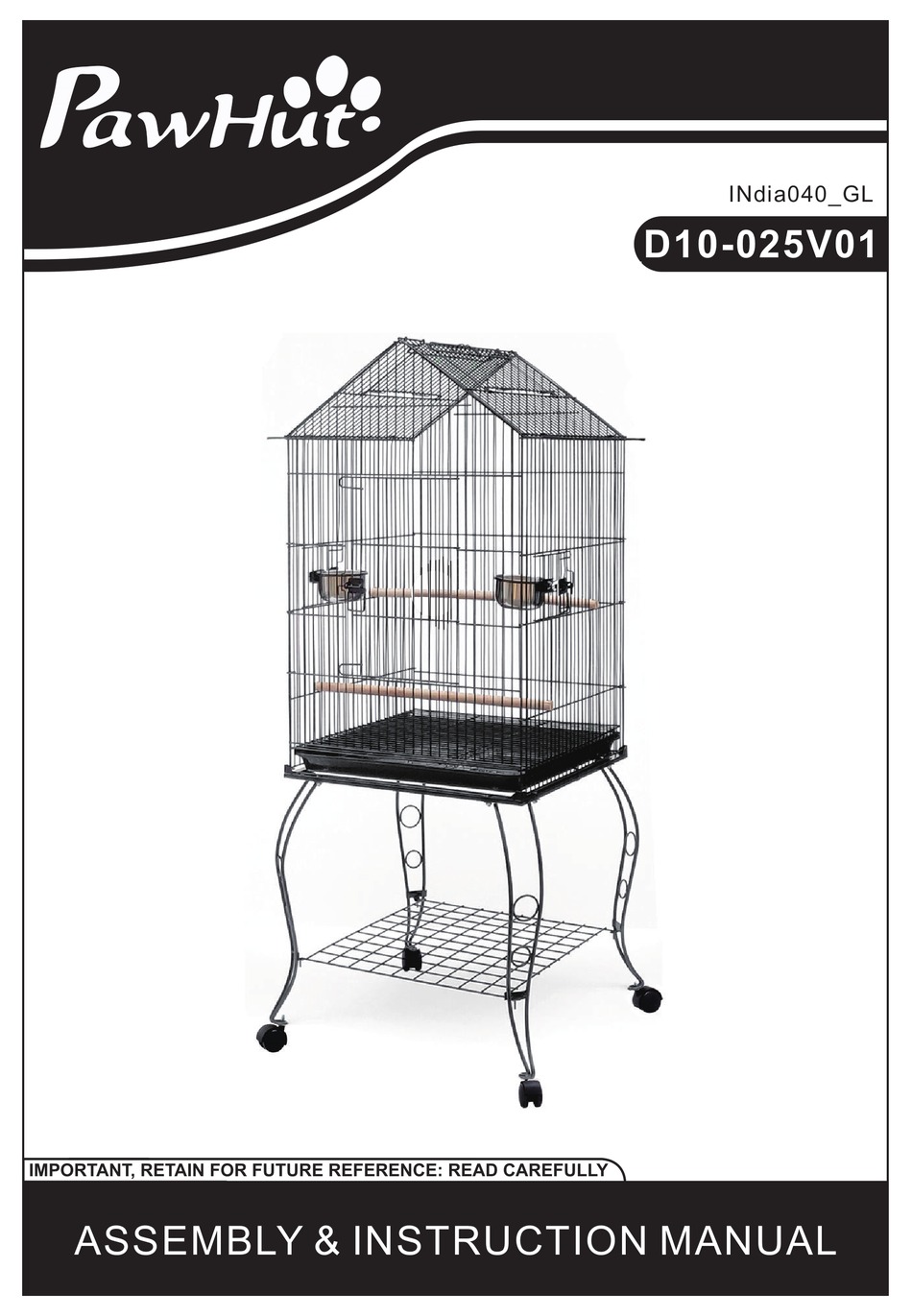 PAWHUT D10025V01 ASSEMBLY & INSTRUCTION MANUAL Pdf Download ManualsLib