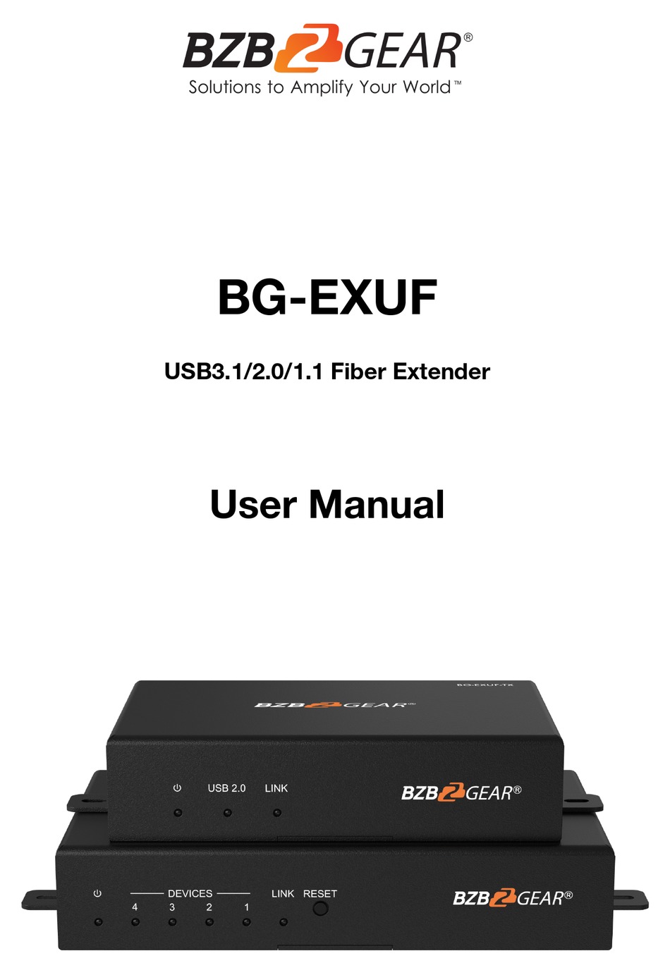 BZBGEAR BG-EXUF-RX USER MANUAL Pdf Download | ManualsLib