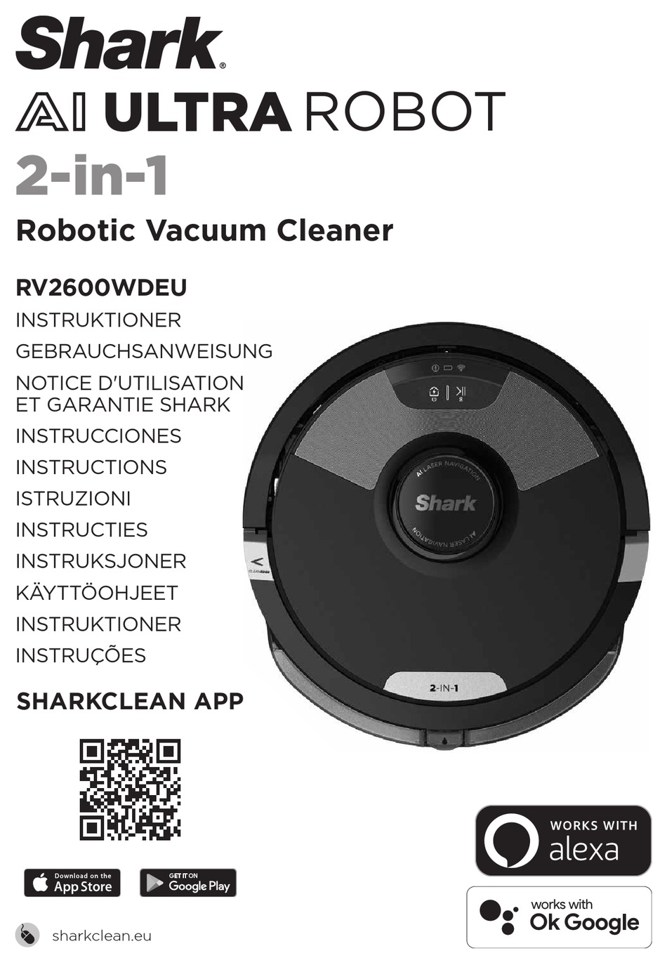 qr sharkclean com he400manual