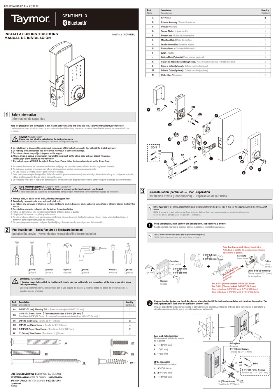 taymor-centinel-3-installation-instructions-pdf-download-manualslib