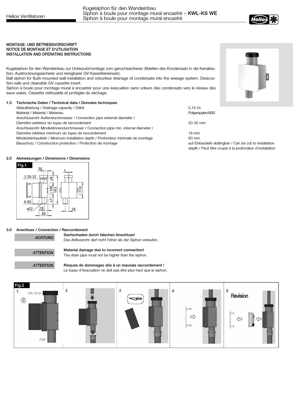 HELIOS KWL-KS WE INSTALLATION AND OPERATING INSTRUCTIONS Pdf Download ...