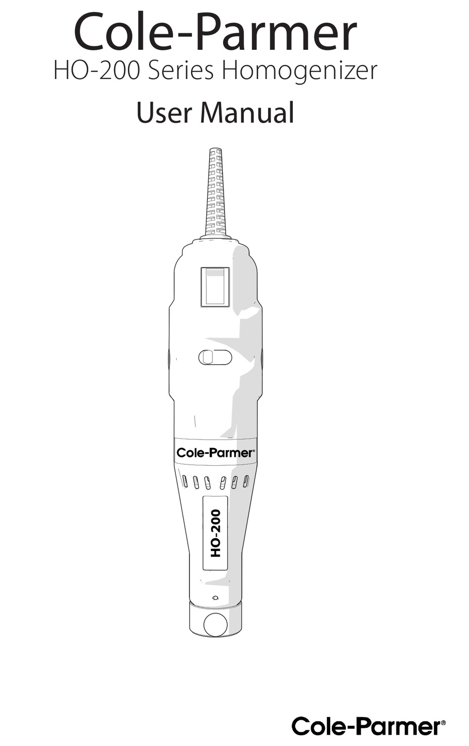 COLE PARMER HO200 SERIES USER MANUAL Pdf Download ManualsLib
