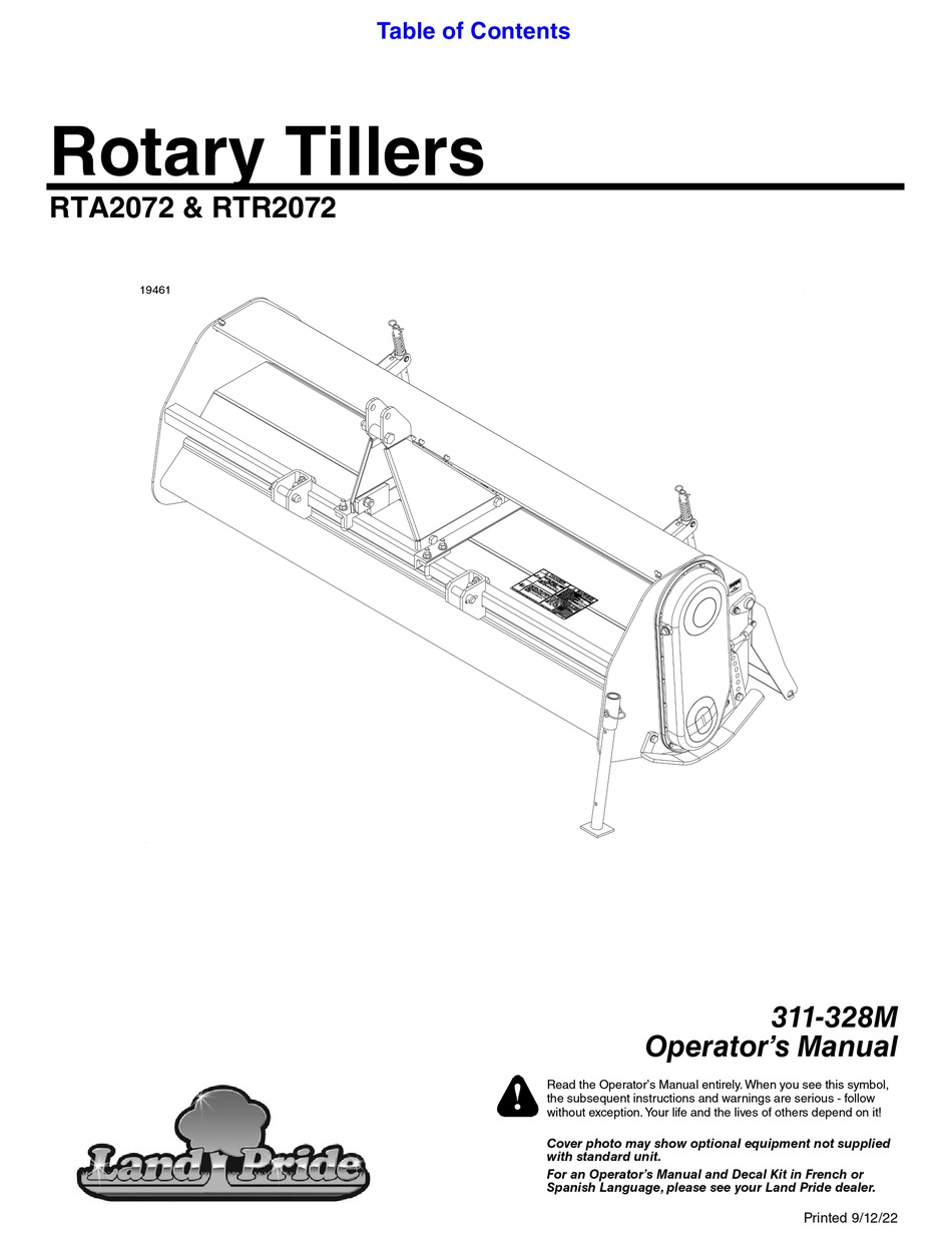 LAND PRIDE RTA2072 OPERATOR'S MANUAL Pdf Download ManualsLib