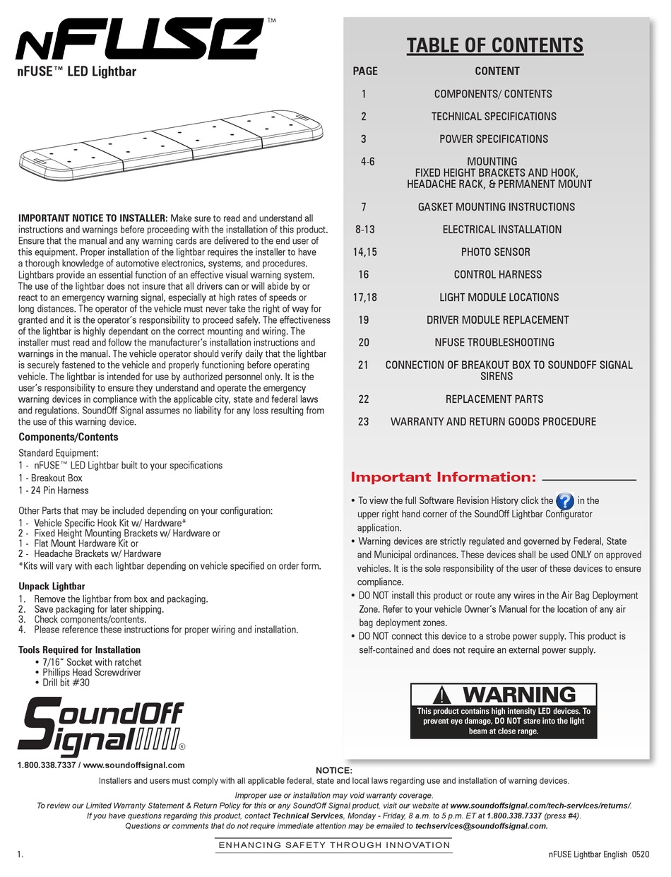 SOUNDOFF SIGNAL NFUSE MANUAL Pdf Download ManualsLib